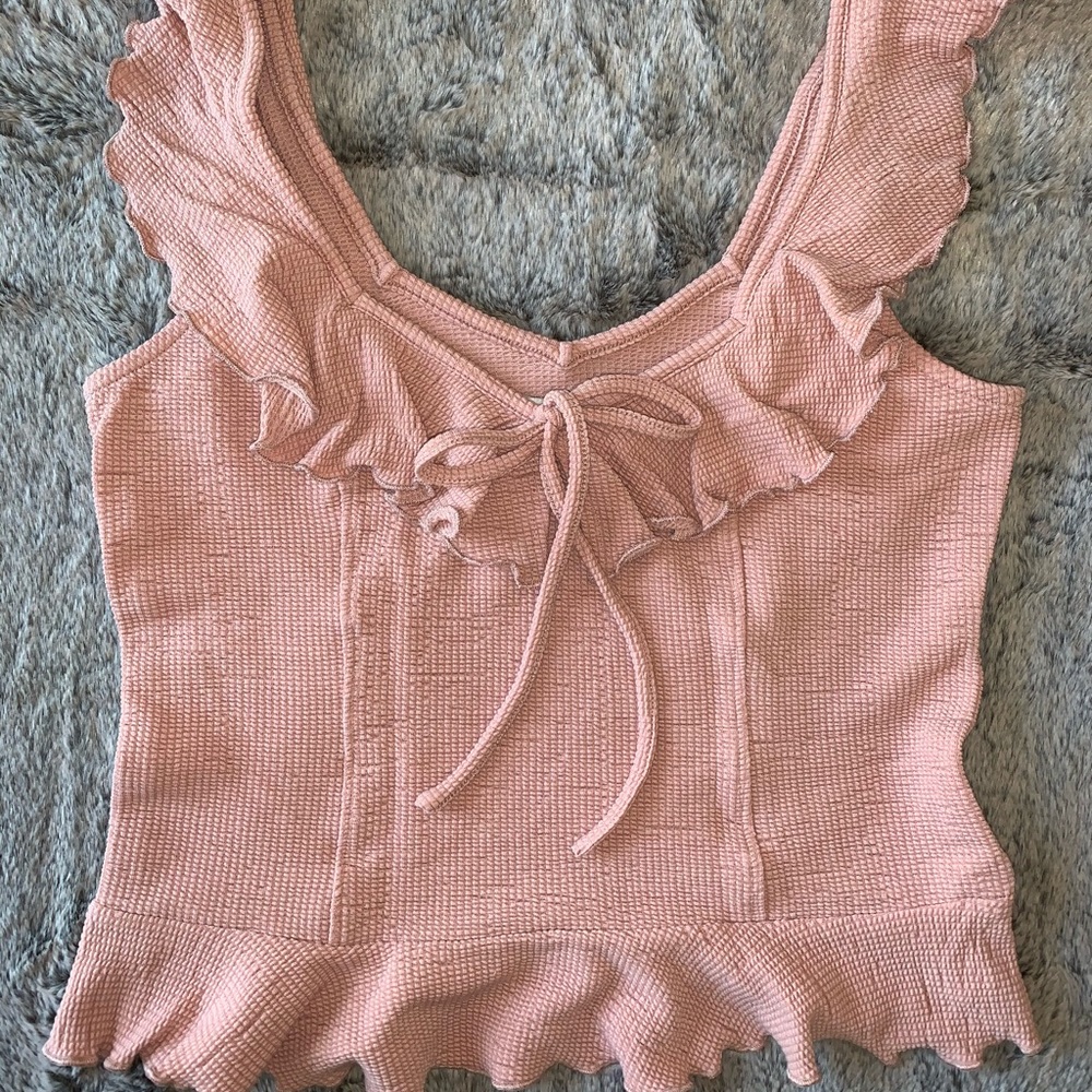 Pink cropped blouse